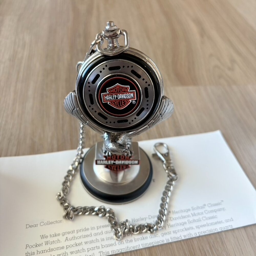 Harley Davidson Pocket Watch Set New In Box